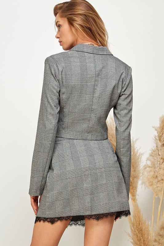 Nava Plaid Crop Jacket