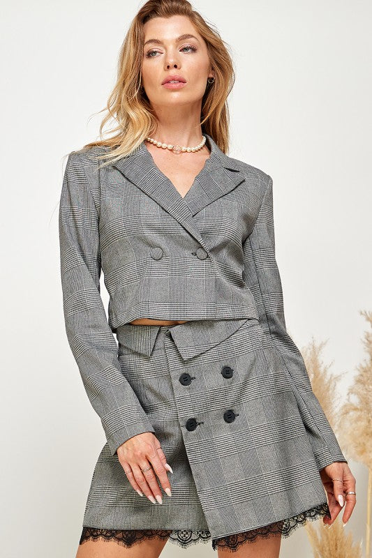 Nava Plaid Crop Jacket