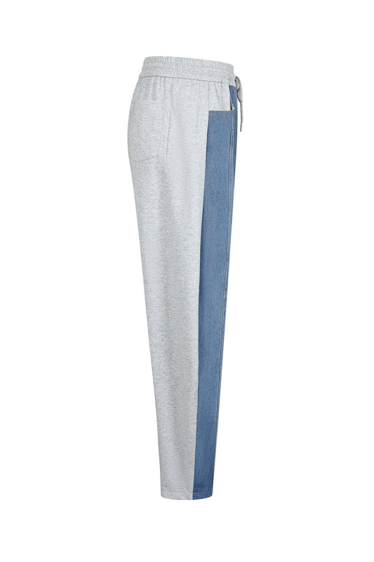 Heather Mix Media Barrel Pants