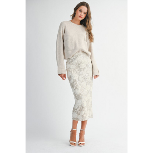 Belly Sequin Midi Skirt