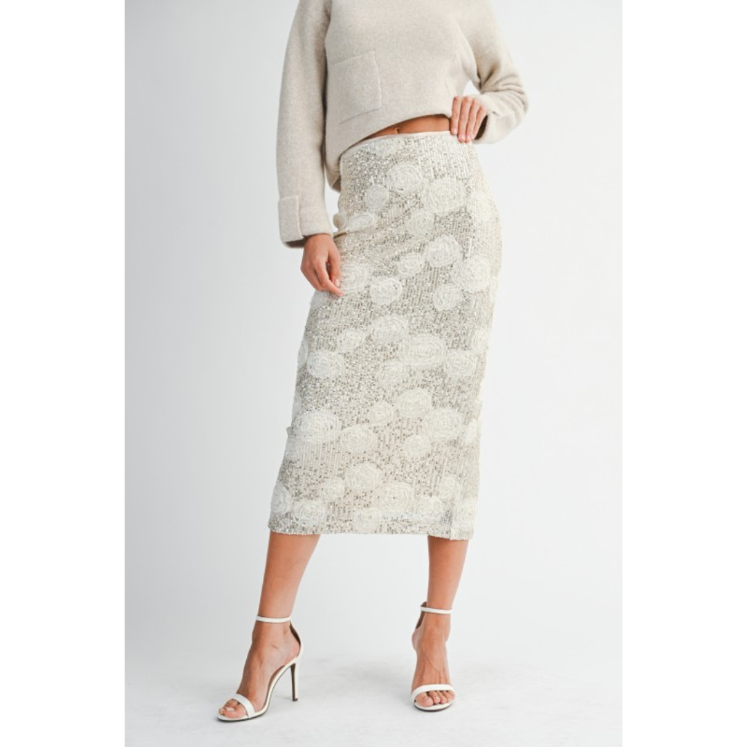 Belly Sequin Midi Skirt