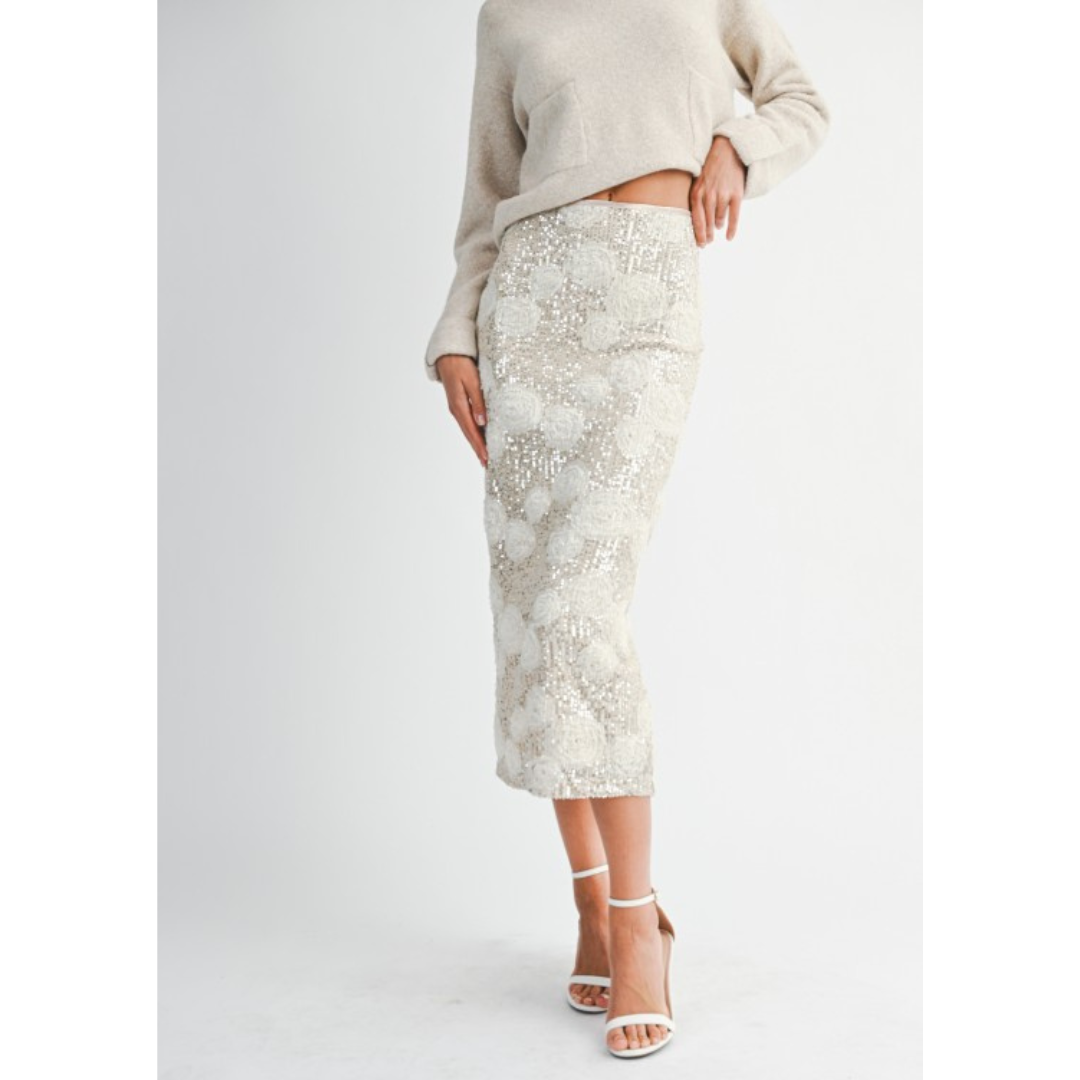Belly Sequin Midi Skirt
