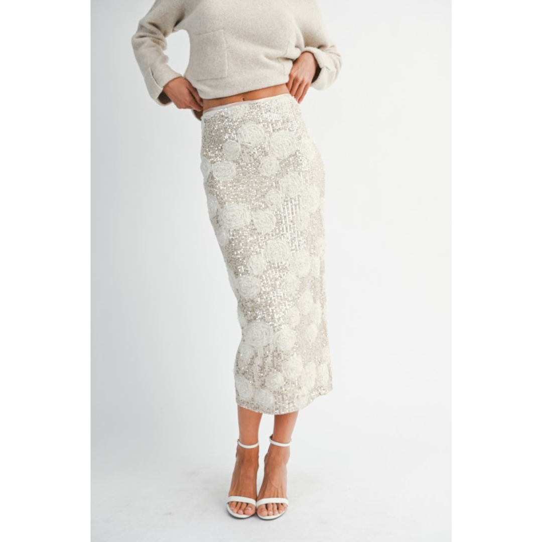 Belly Sequin Midi Skirt