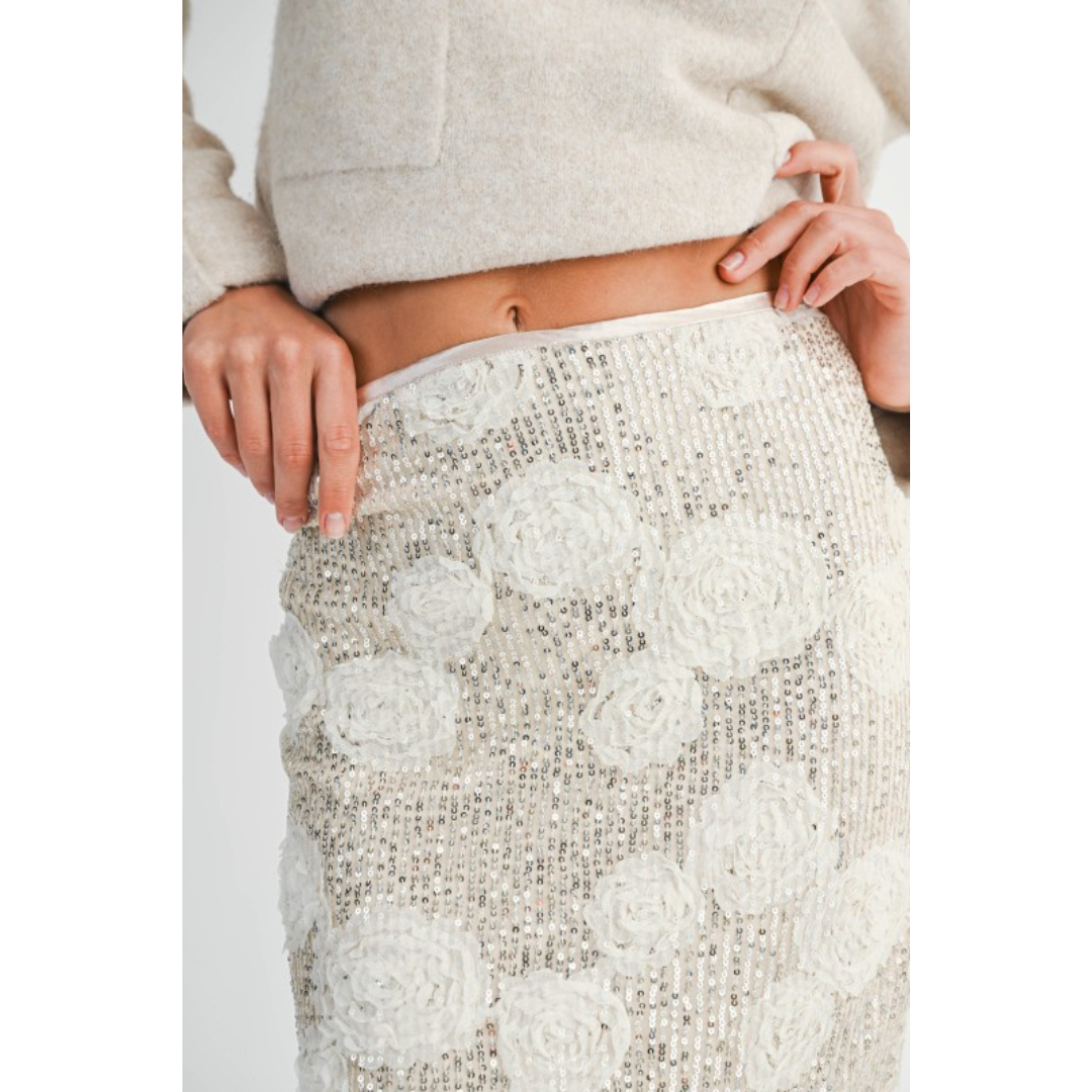 Belly Sequin Midi Skirt