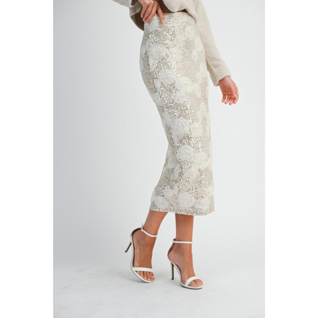 Belly Sequin Midi Skirt