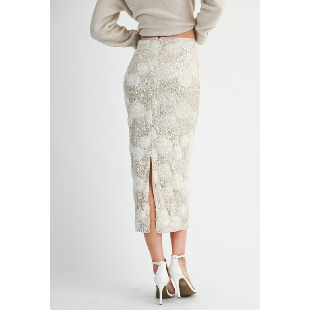 Belly Sequin Midi Skirt