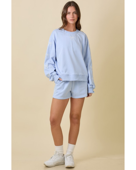 Claire Bows Sweater & Shorts Set
