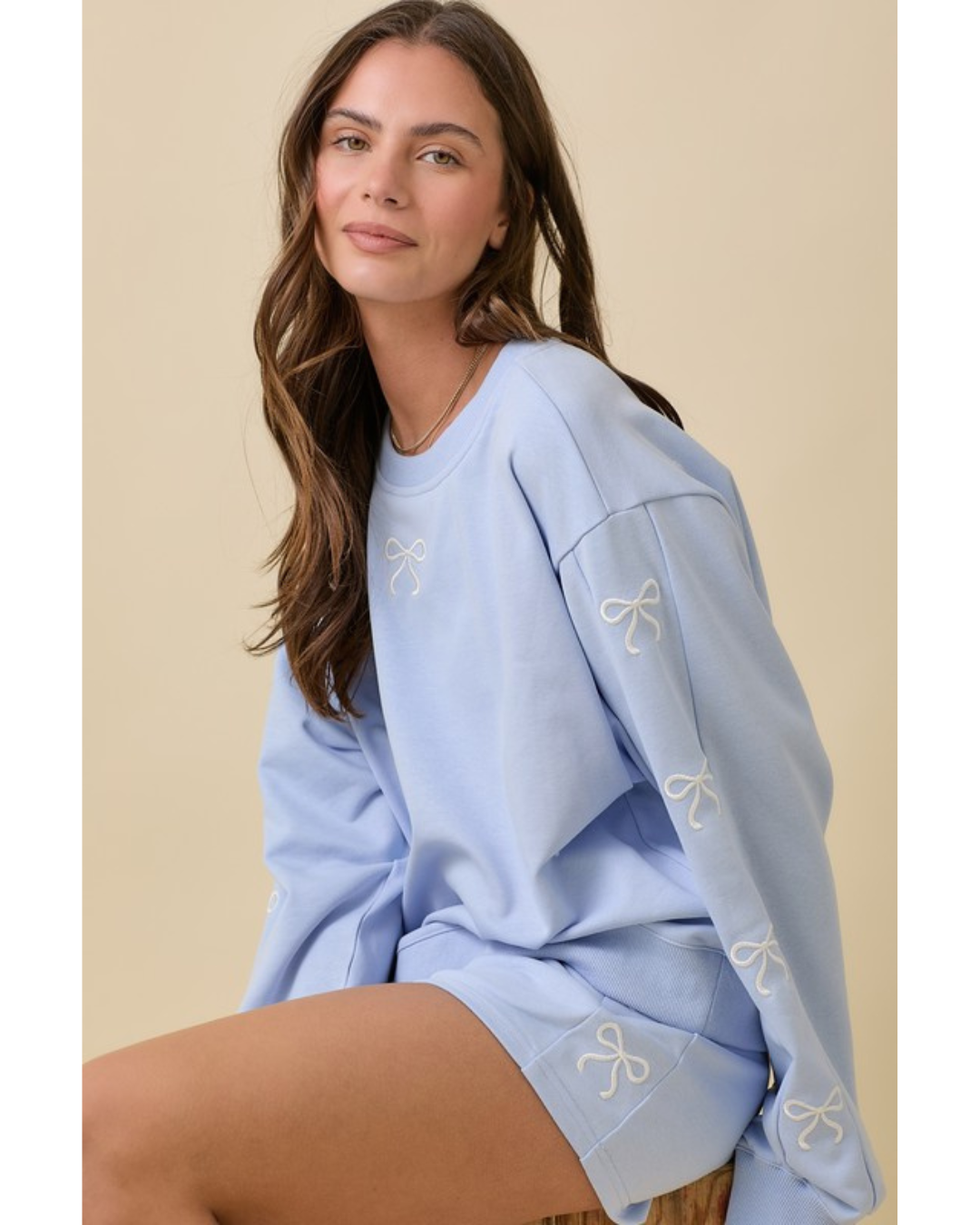 Claire Bows Sweater & Shorts Set