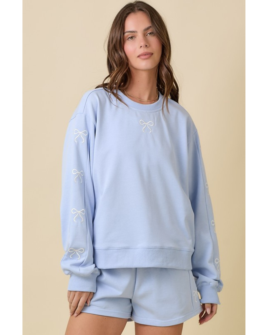 Claire Bows Sweater & Shorts Set