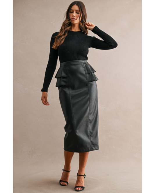 Gisele Ruffle Midi Skirt