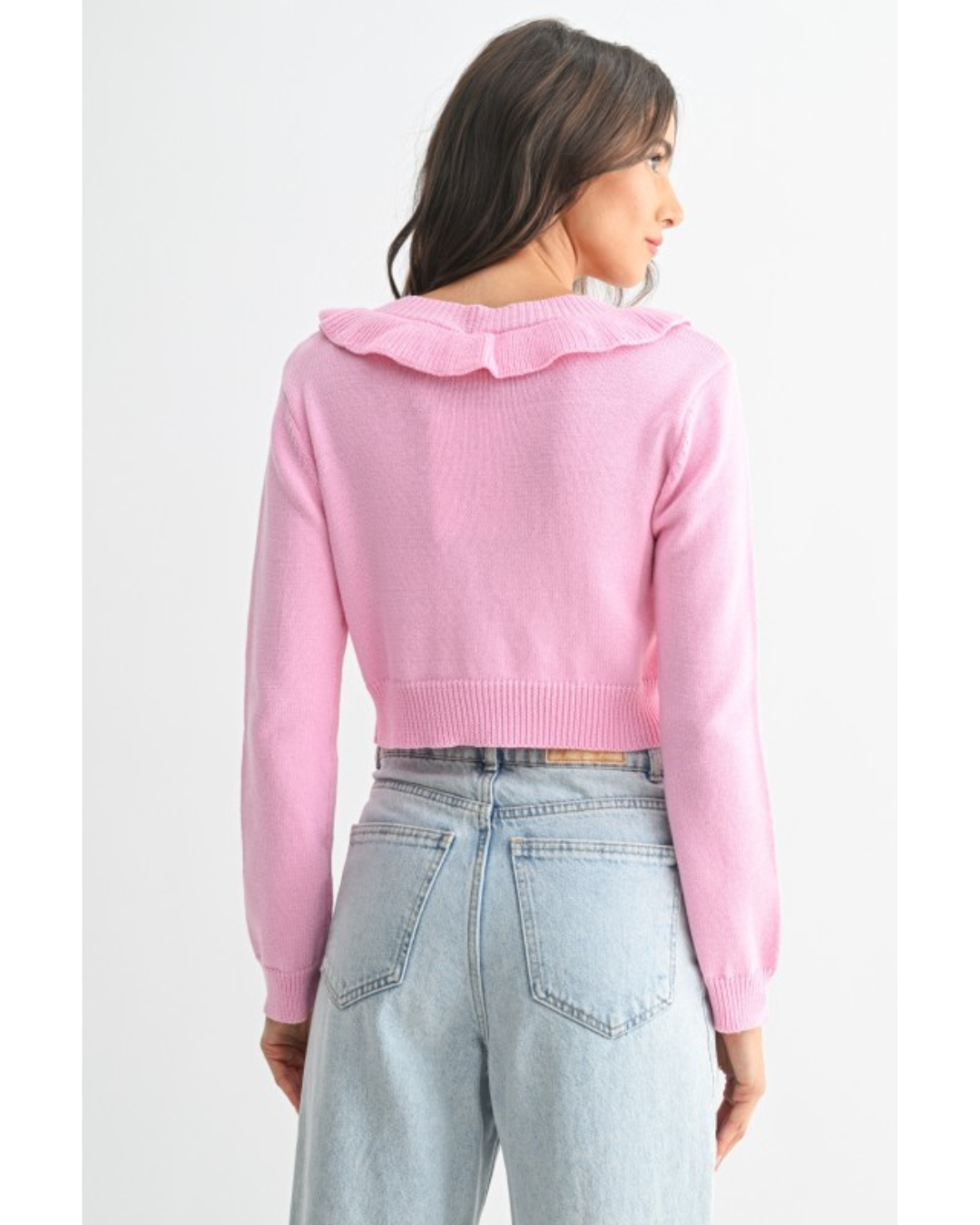 Nella Pink Ruffle Sweater