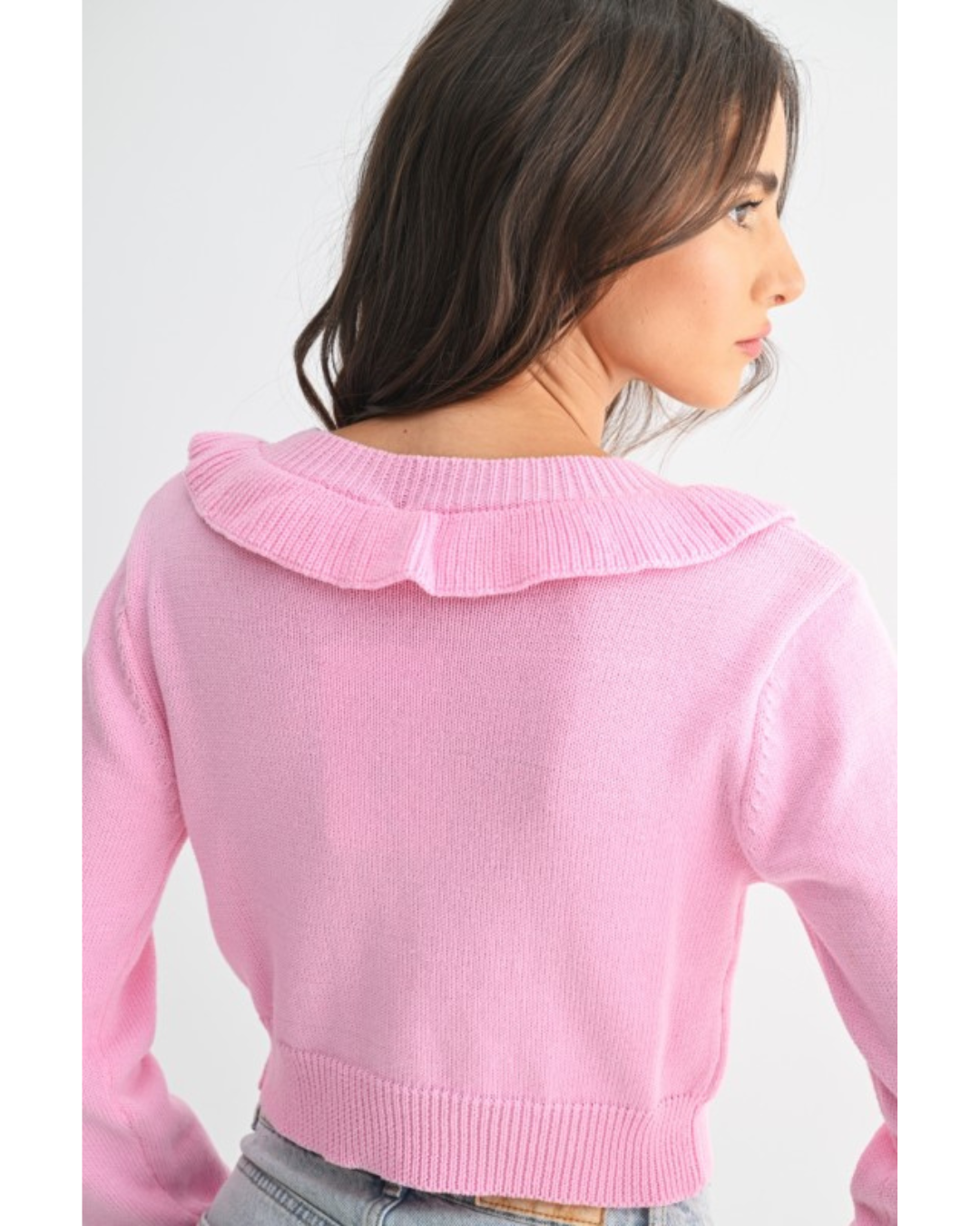 Nella Pink Ruffle Sweater