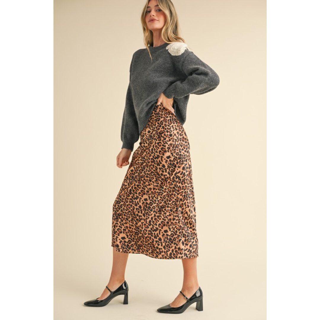 Ezra Leopard Skirt