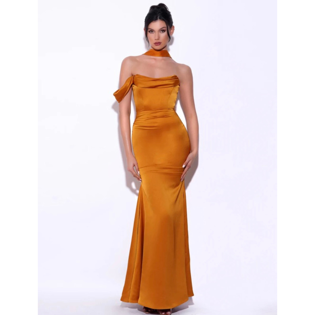 Ivona Satin Halter Gown (4 colors)