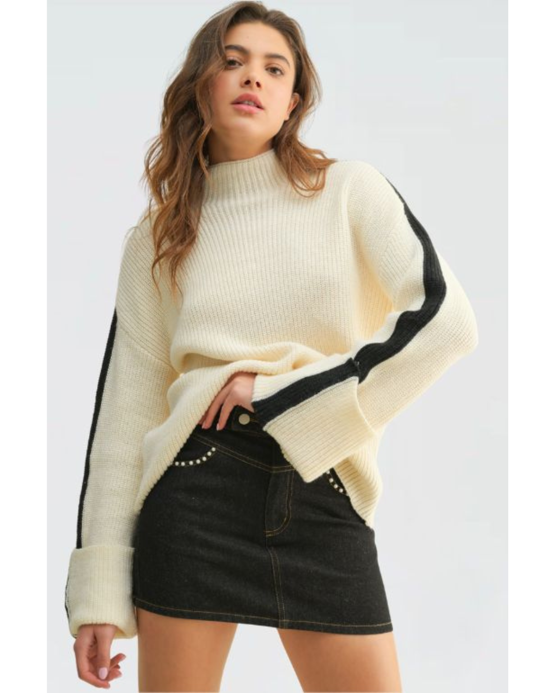 Karen Black Denim Mini Skirt