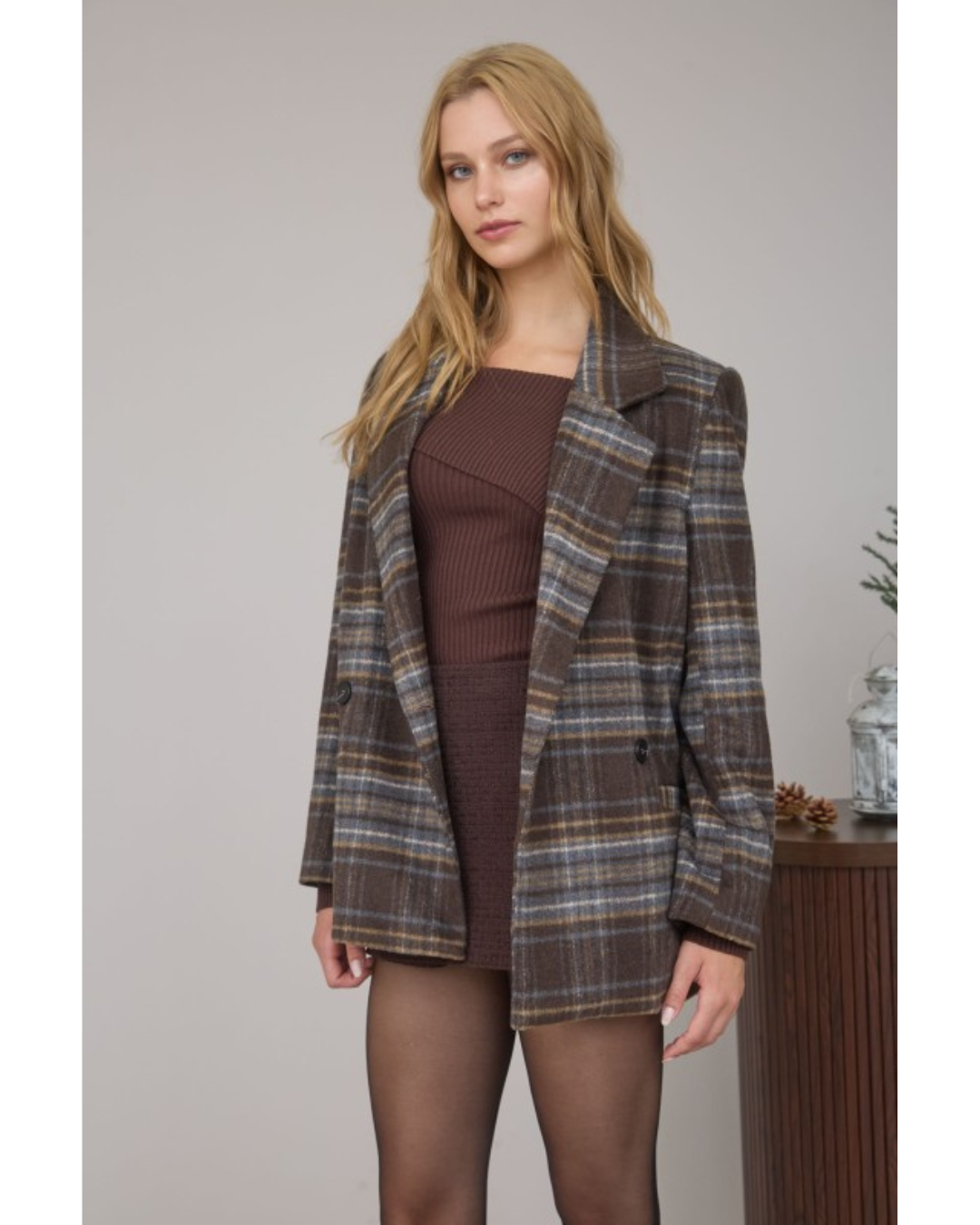 Maeve Plaid Blazer