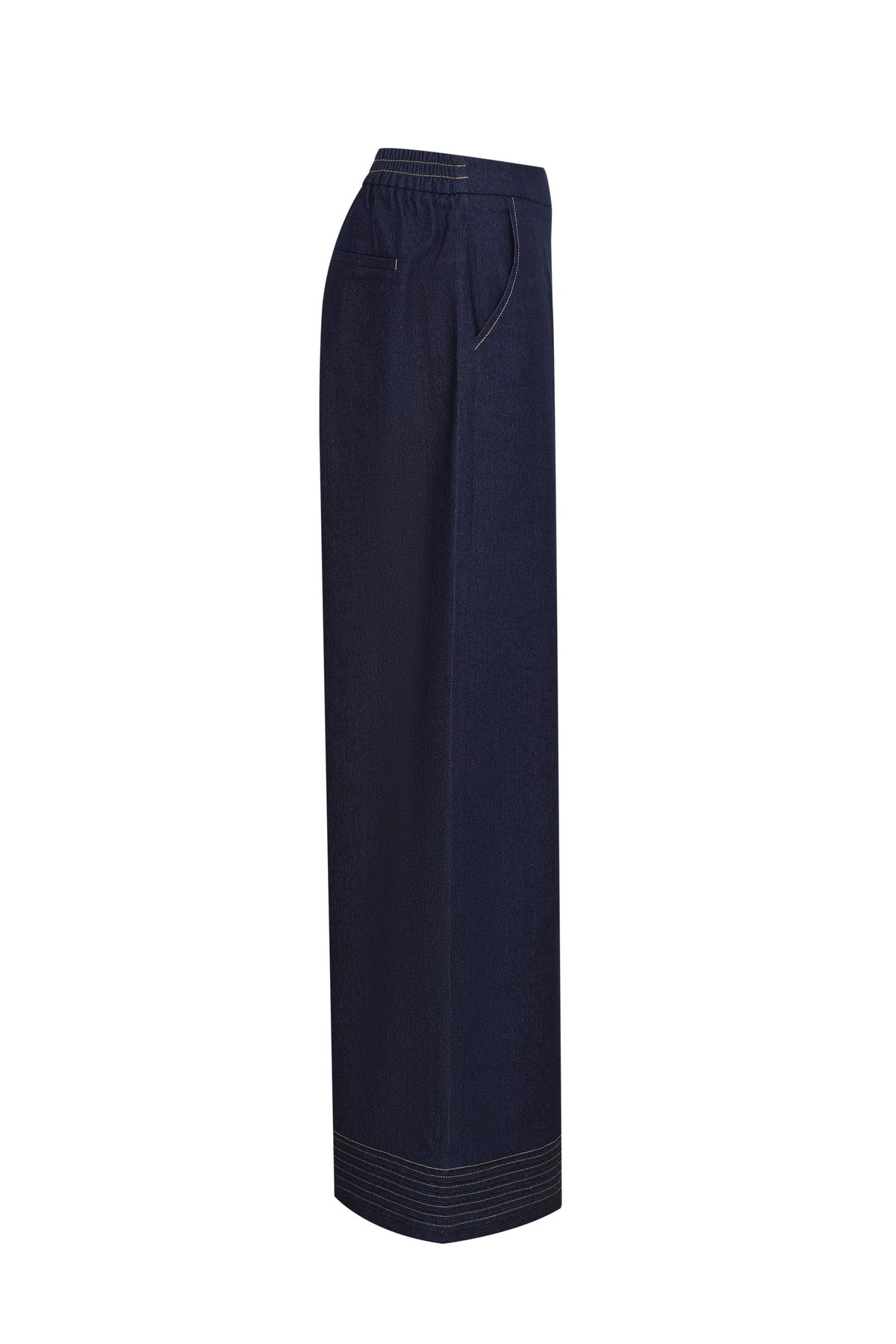 Navy blue pants on a white background